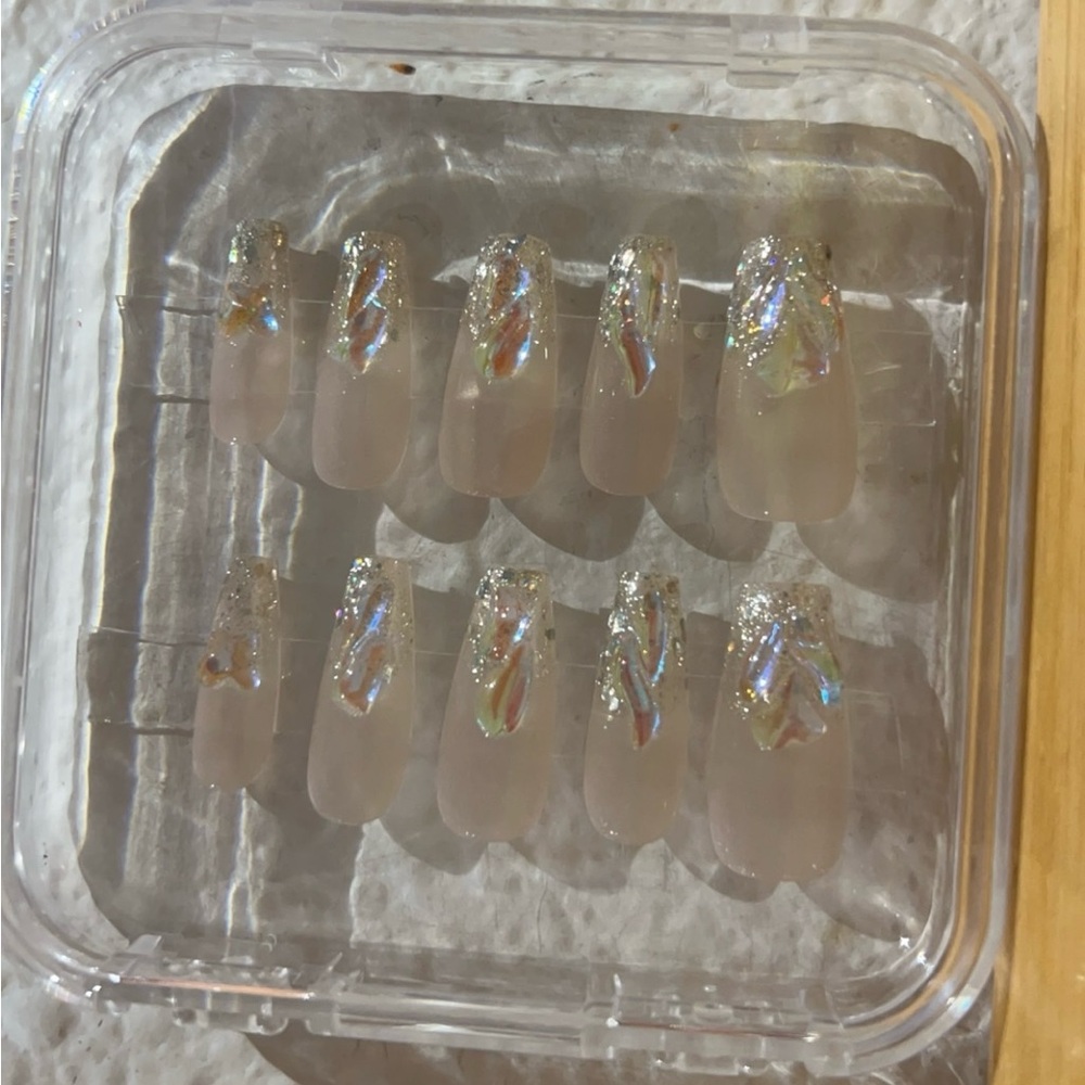 Holographic Glitter Press-On Nails
